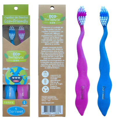 Cepillo de dientes infantil Ecológico Dentwell Suave