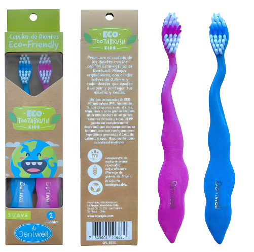 Cepillo de dientes infantil Ecológico Dentwell Suave