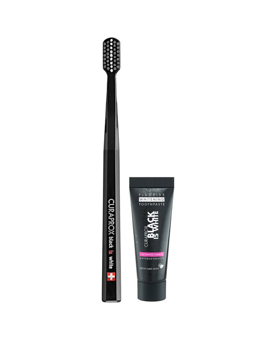 Cepillo de Dientes CURAPROX® UItra Soft Black is White Edition + Pasta Black is White 10 ml